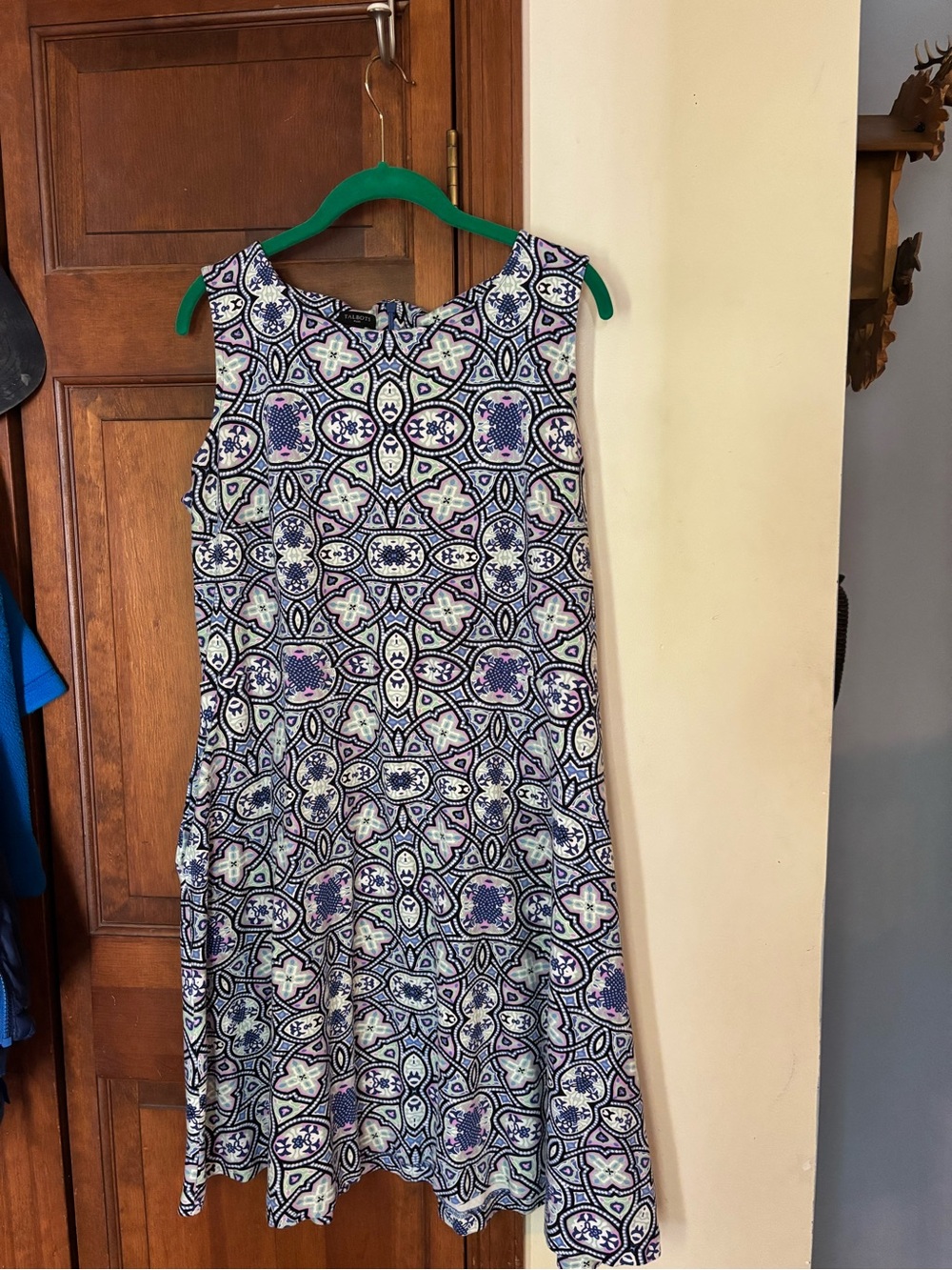 Talbots Blue & Purple Geometric Midi Dress